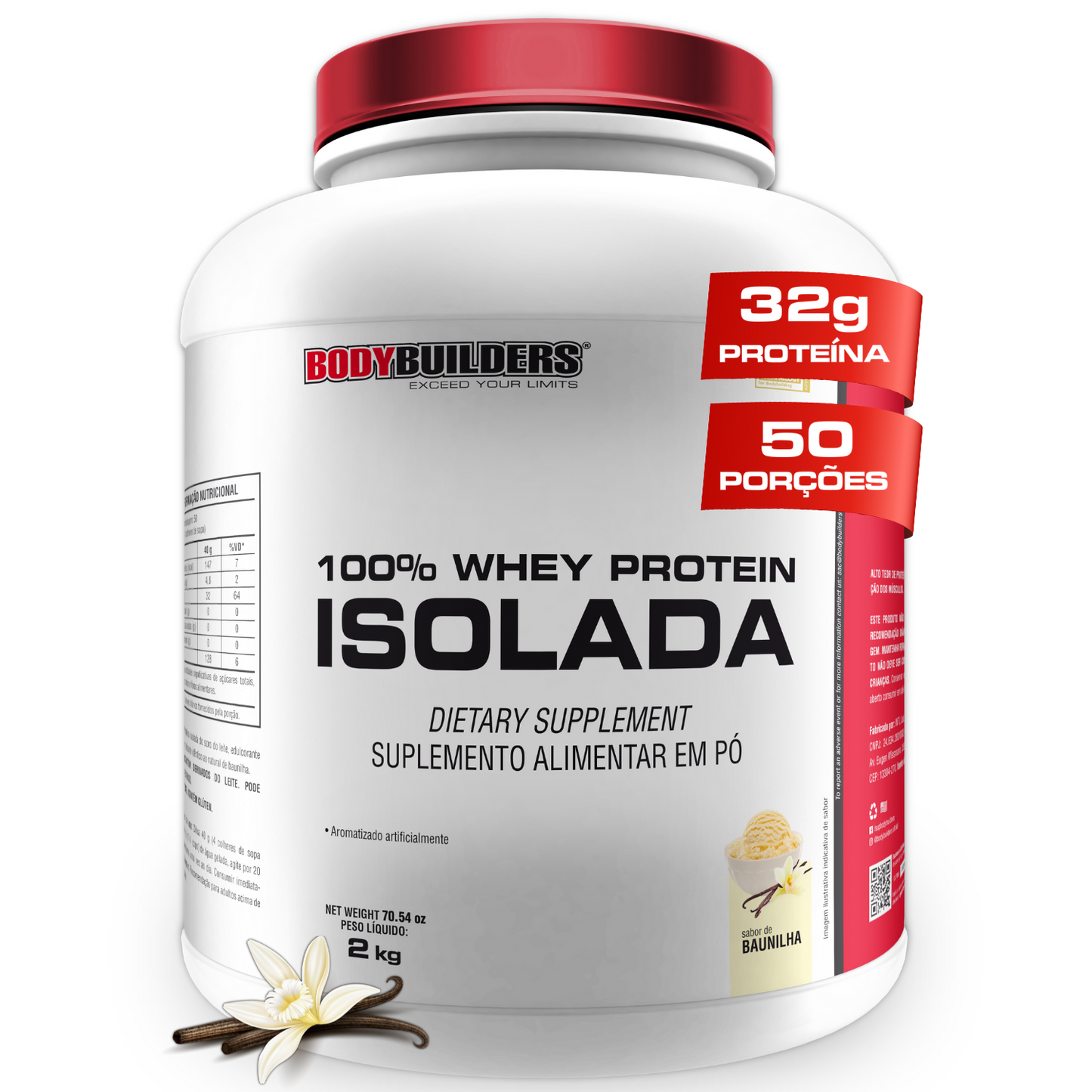 Whey Protein 100% Isolada 2kg - Bodybuilders