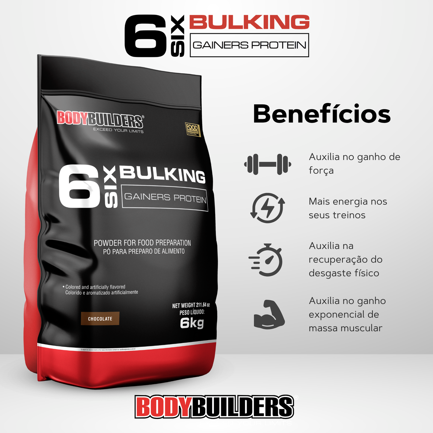 6 Six Bulking Gainers Protein 6kg - Bodybuilders