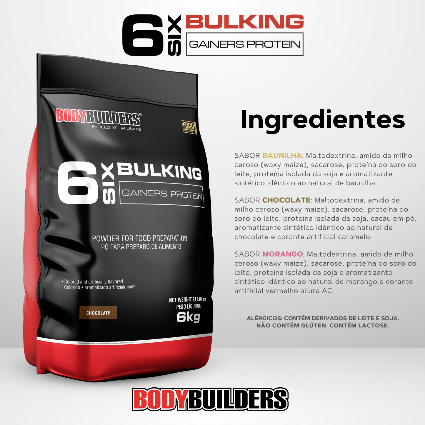 6 Six Bulking Gainers Protein 6kg - Bodybuilders