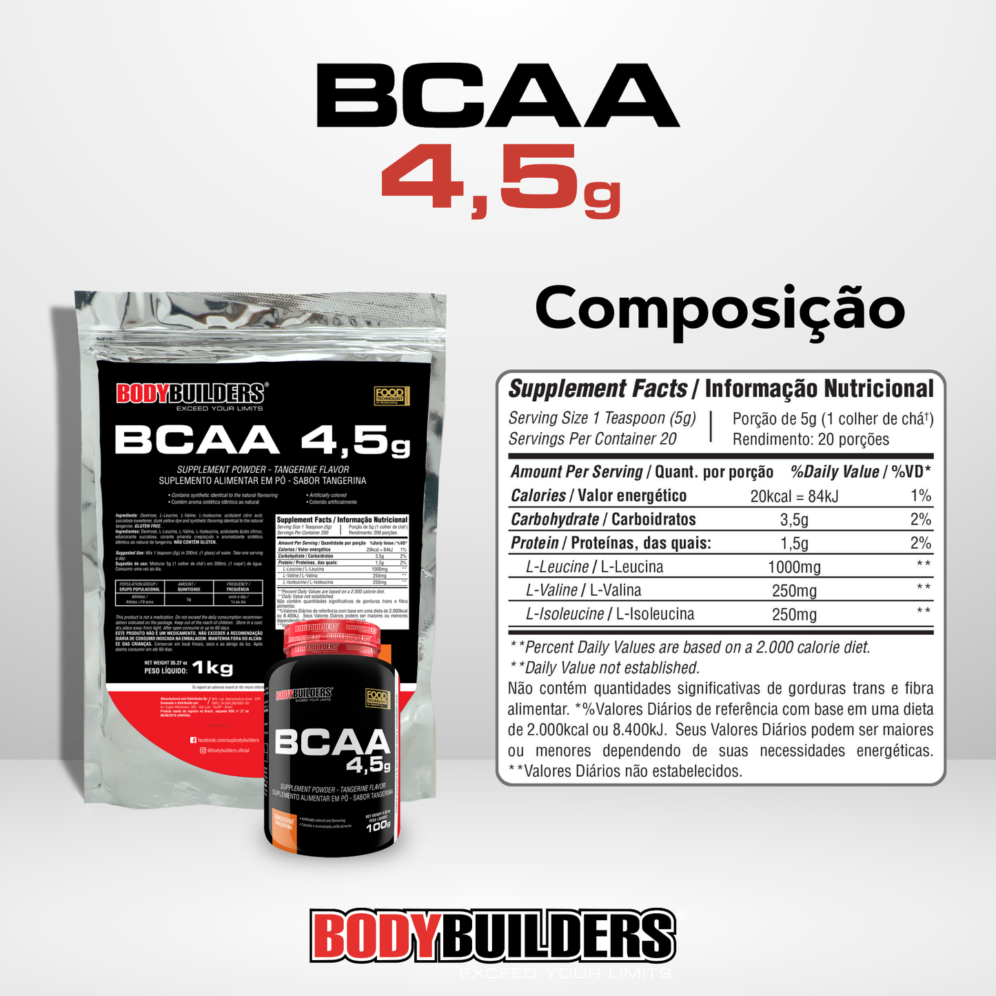 Kit Whey Protein 500g + BCAA 4.5 100g + Power Creatine 100g + Cocktail Shaker – Bodybuilders