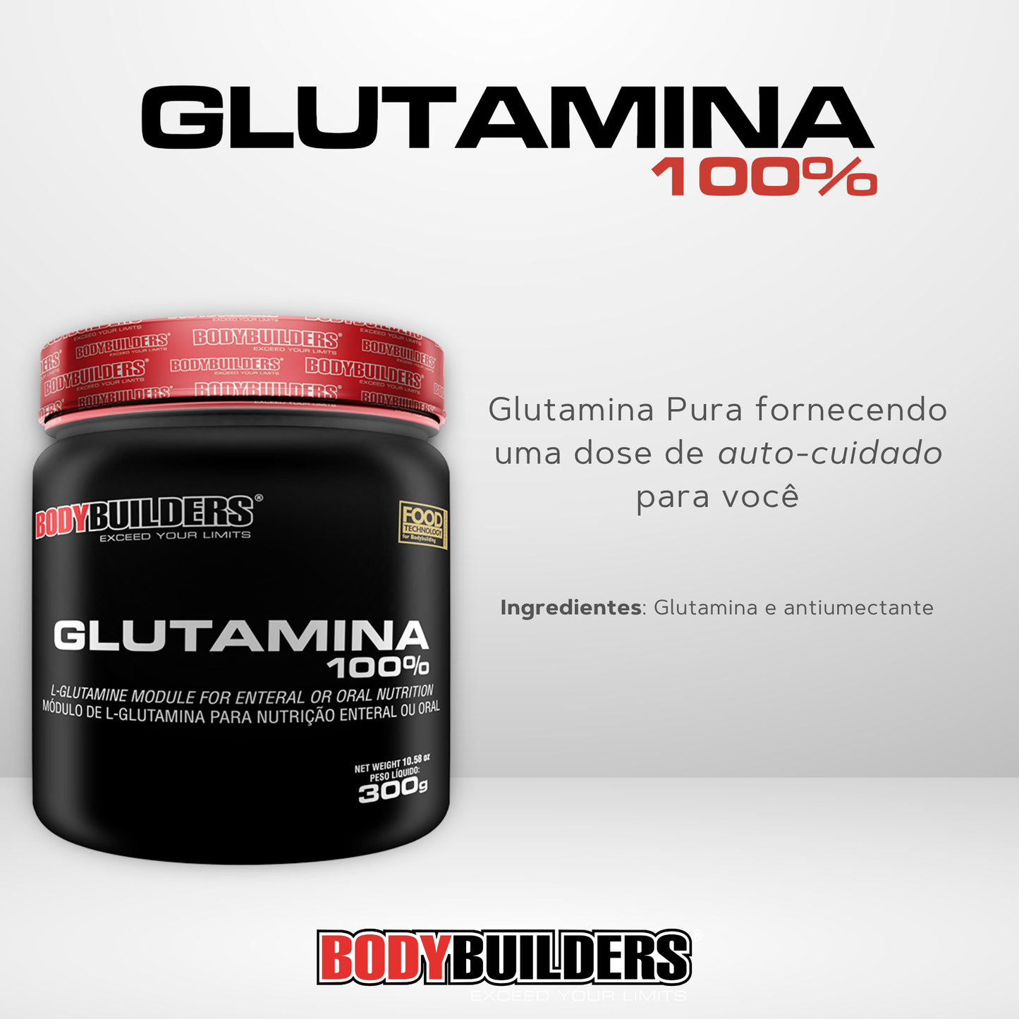 Kit 3x Glutamina 100% Pura 300g - Bodybuilders