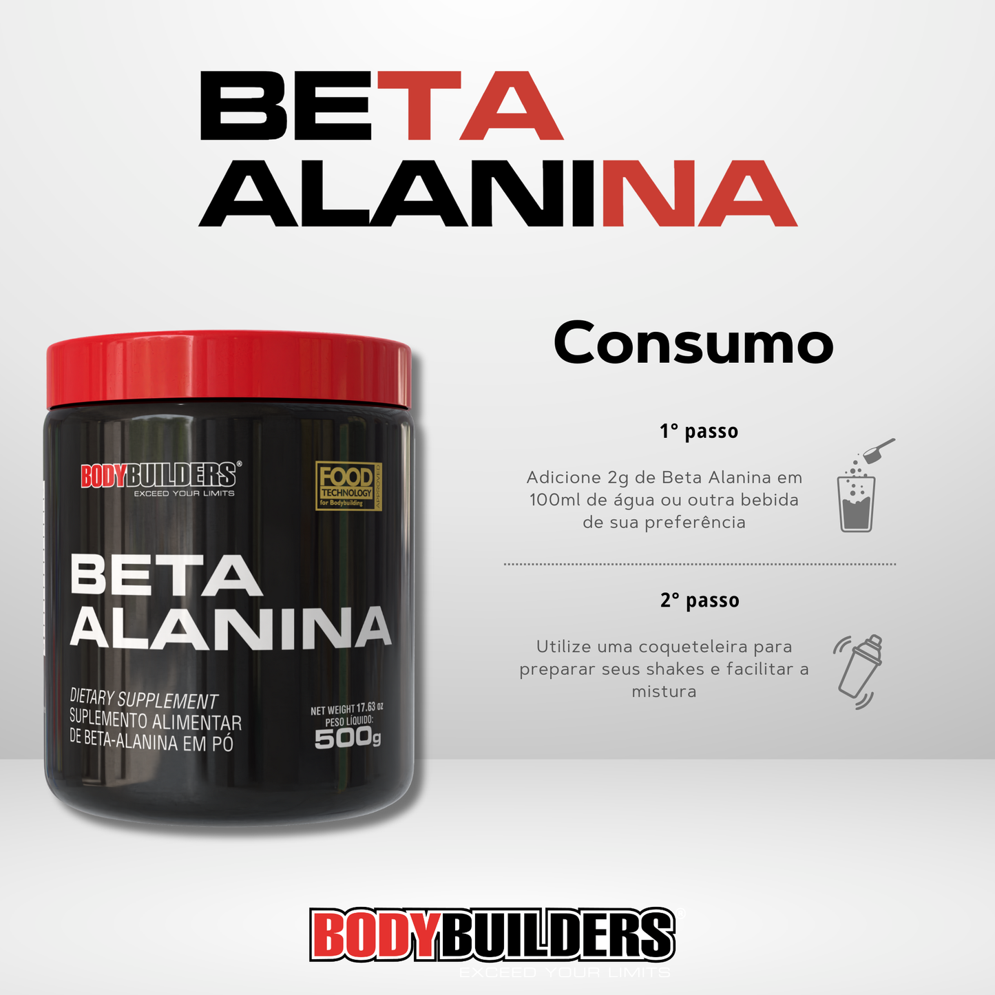 Beta-Alanina 500g - Bodybuilders