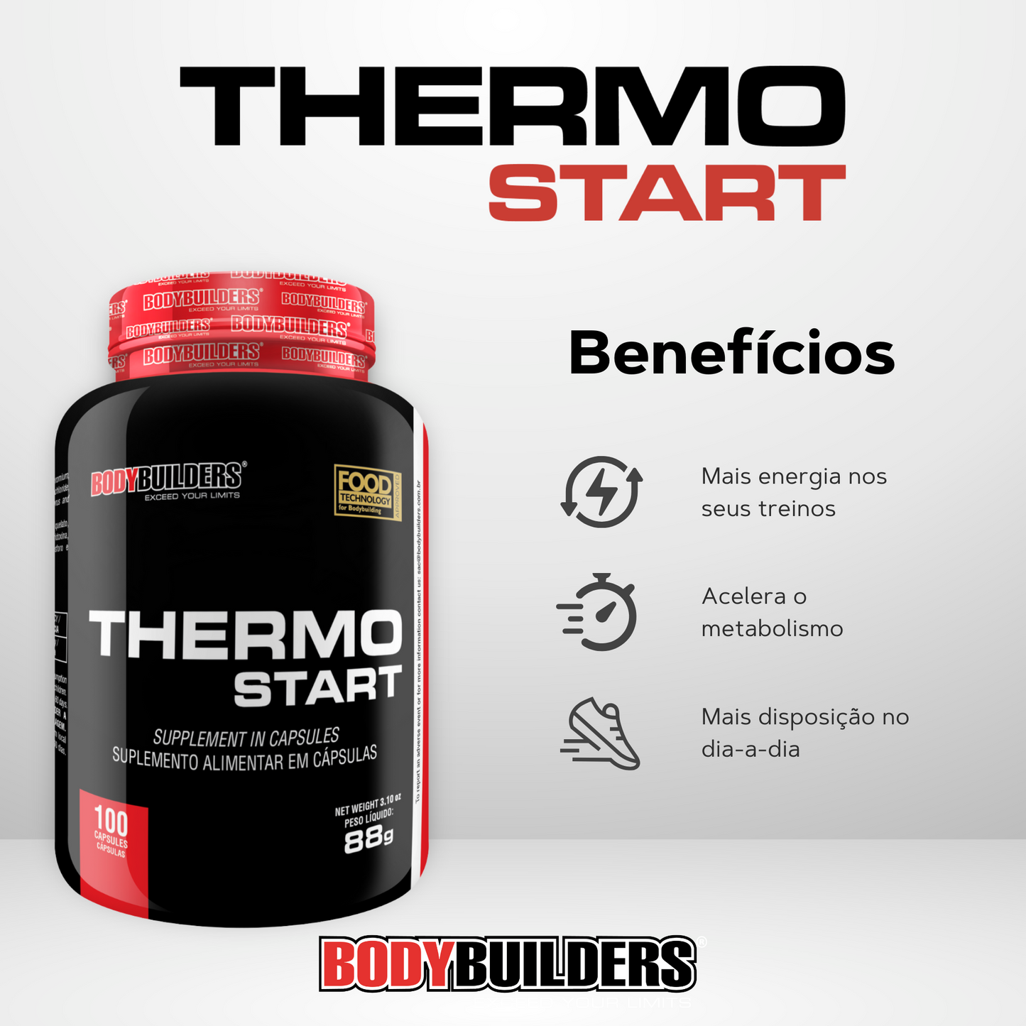 Kit 3x Thermo Start 100 Cápsulas - Bodybuilders