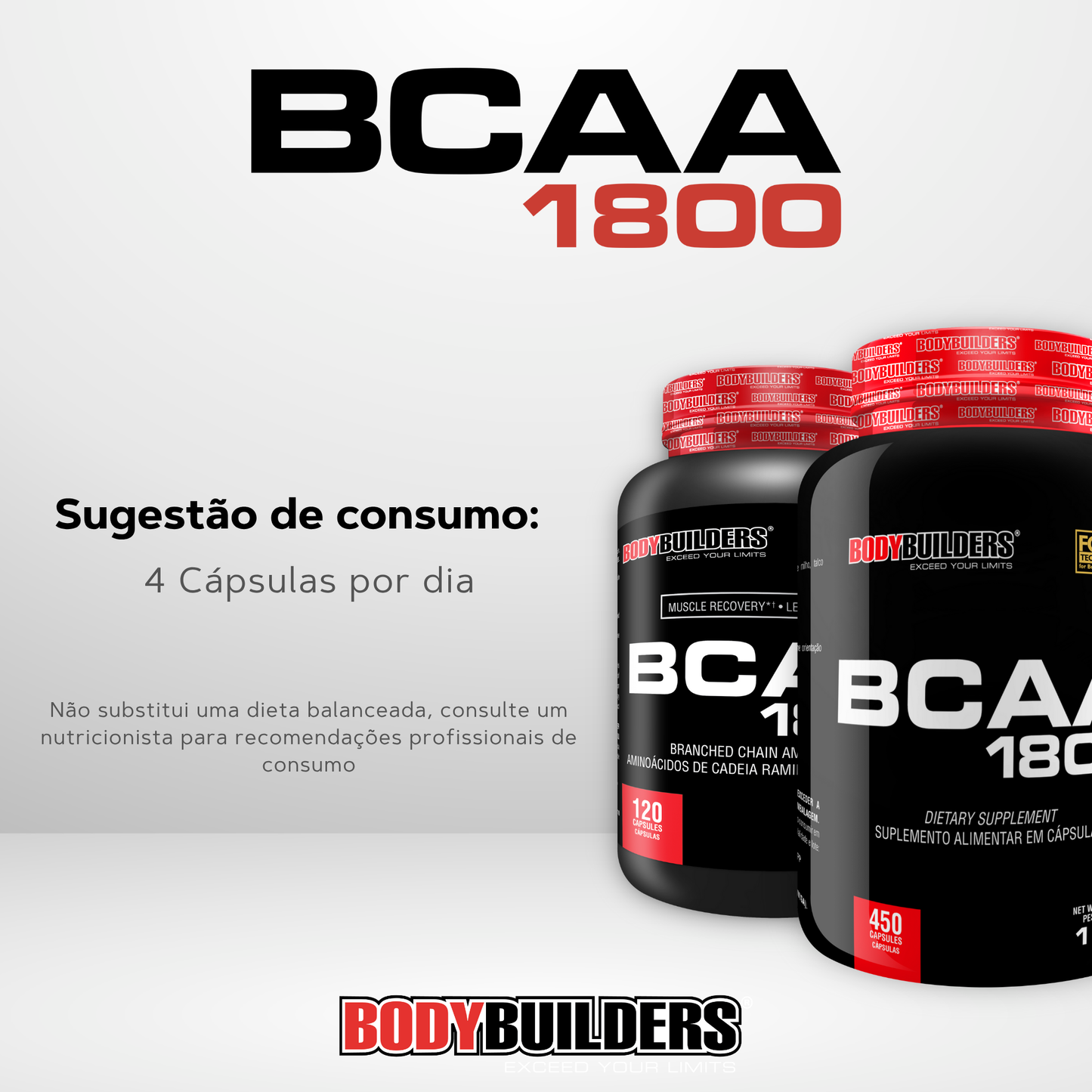 BCAA 1800 450 Cápsulas - Bodybuilders