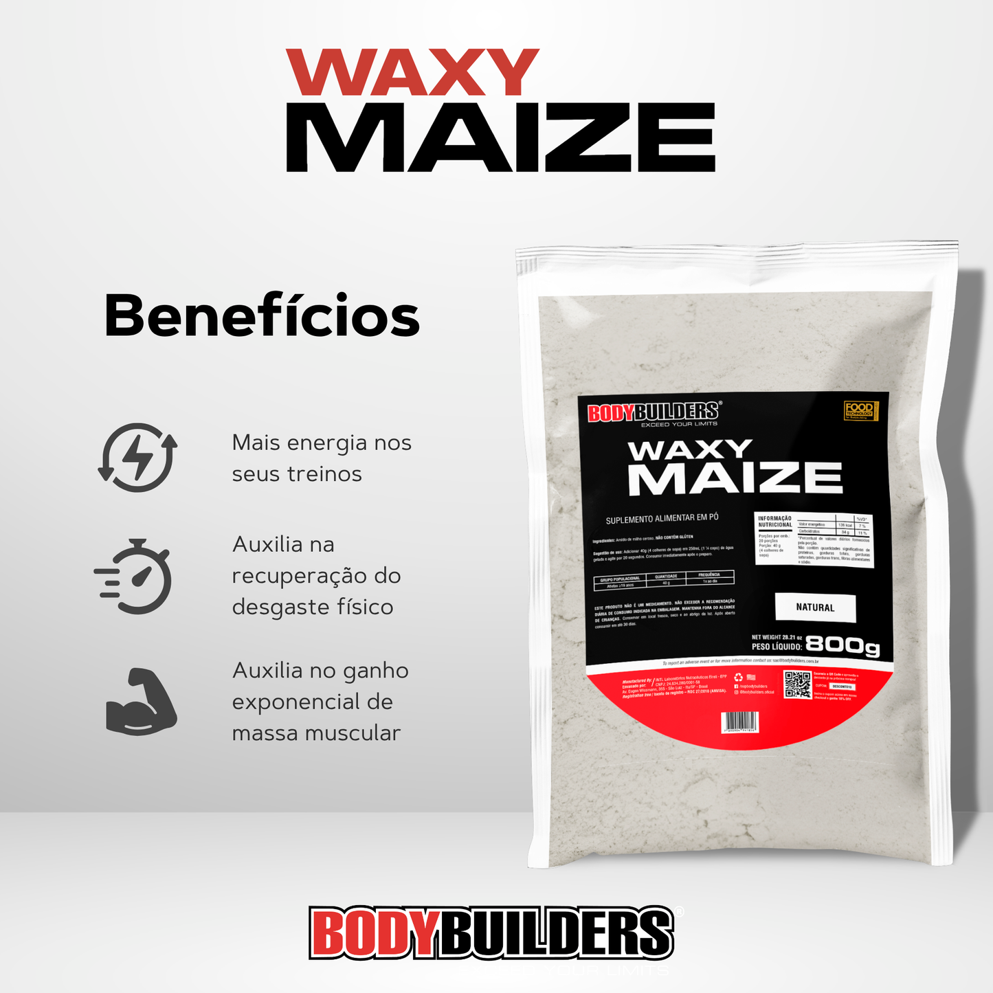 Waxy Maize 800g Natural – Bodybuilders
