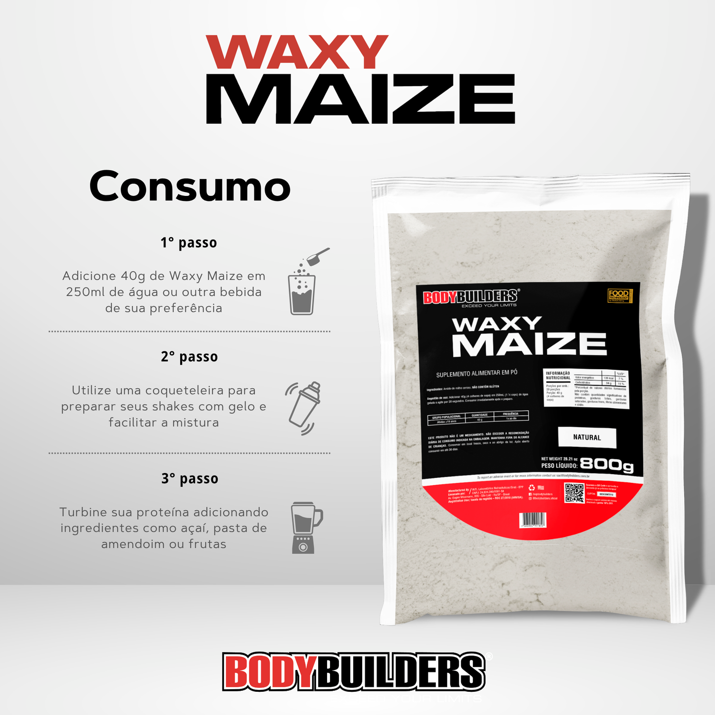 Waxy Maize 800g Natural – Bodybuilders