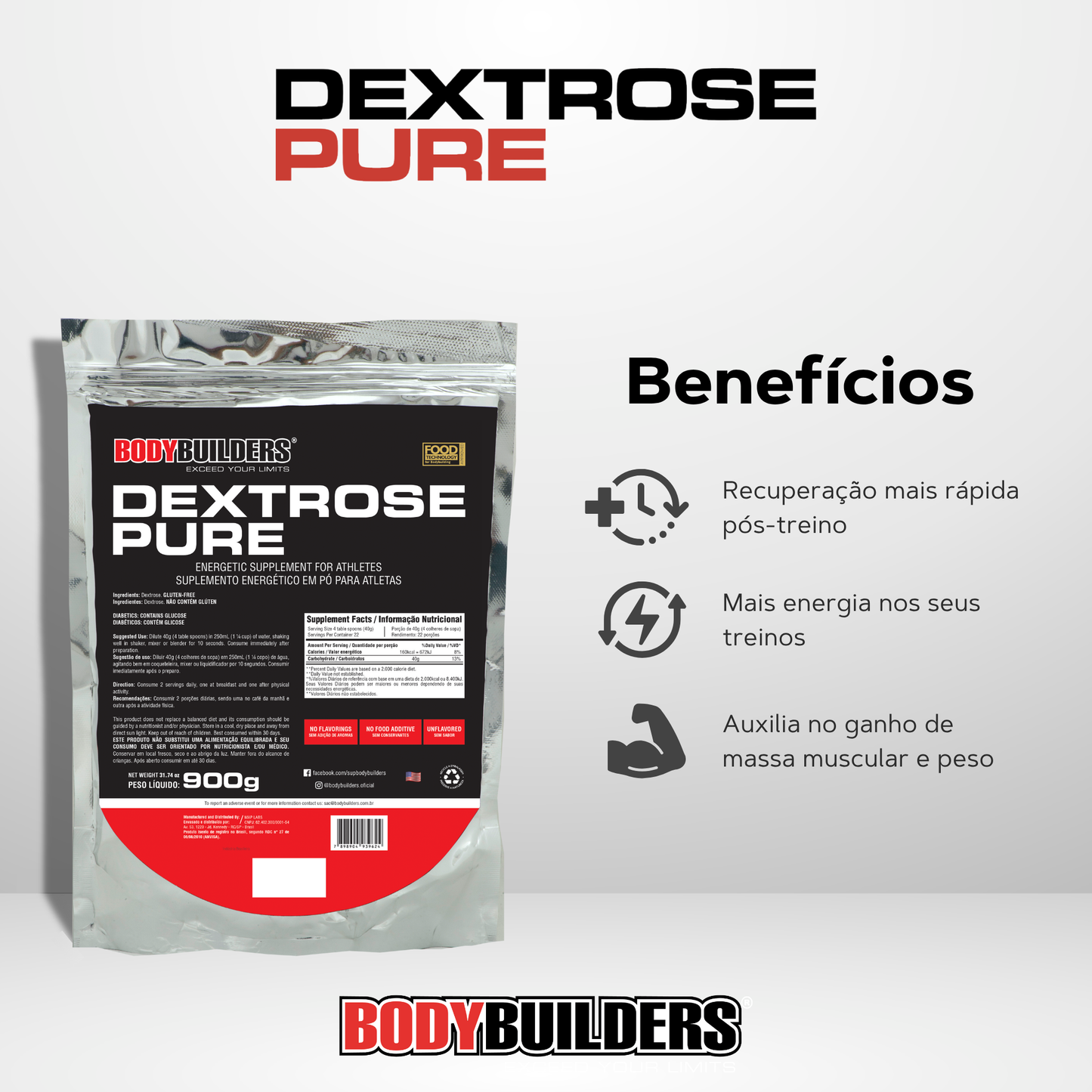 Kit Waxy Whey 2kg + Dextrose Pure 900g + Power Creatine 100g - Bodybuilders