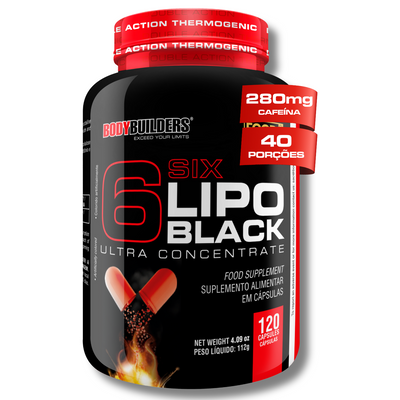6 Six Lipo Black 120 Cápsulas - Bodybuilders