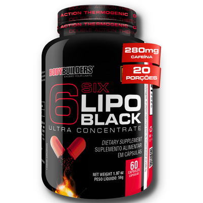 6 Six Lipo Black 60 Cápsulas - Bodybuilders