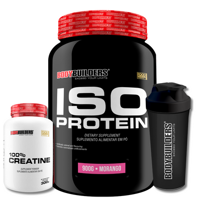 Kit Iso Protein 900g + Creatine 100% 300g + Coqueteleira 600ml - Bodybuilders