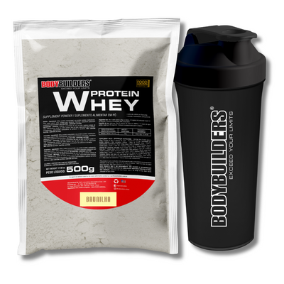 Kit Whey Protein 500g + Coqueteleira 600ml - Bodybuilders