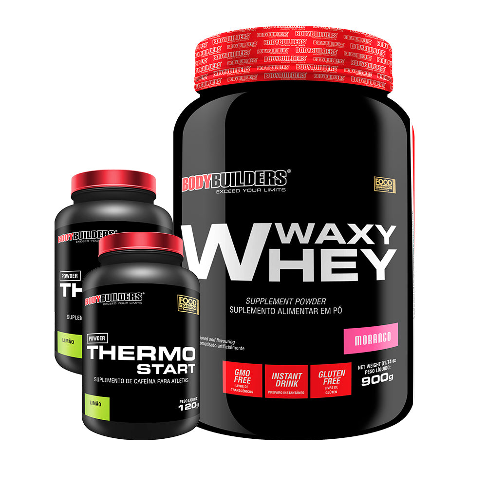 KIT Waxy Whey 900g + 2x Thermo Start 120g Limão - Bodybuilders