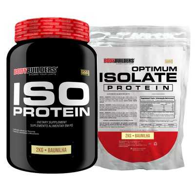 Kit Iso Protein 2kg + Optimum Isolate Refil 2kg - Bodybuilders