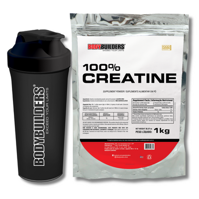 Kit Creatine 100% 1kg + Coqueteleira 600ml - Bodybuilders