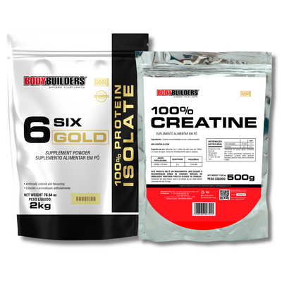 Kit 6 Six Gold 2kg + Creatine 100% 500g - Bodybuilders