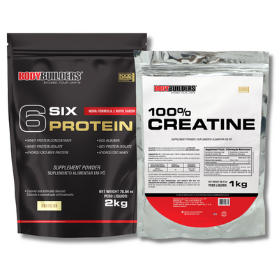 Kit 6 Six Protein 2kg + Creatine 100% 1kg - Bodybuilders