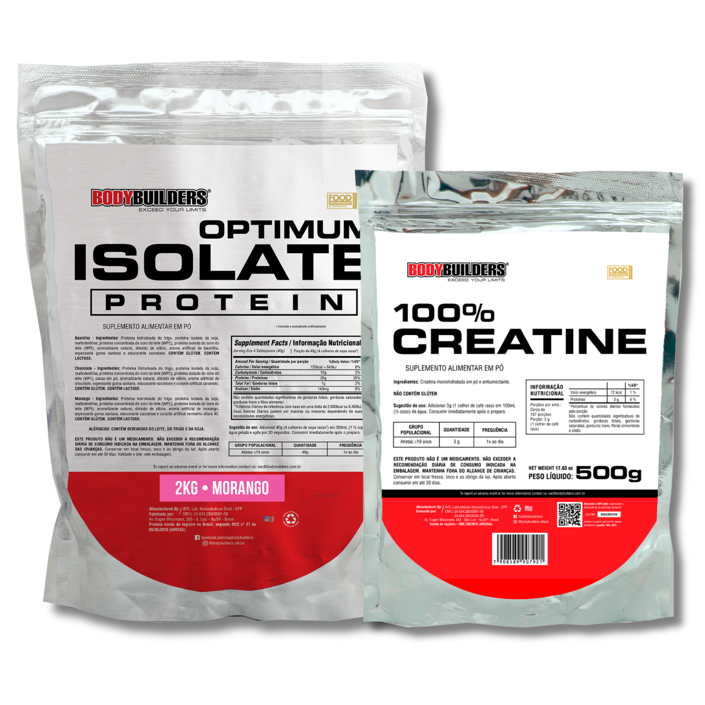 Kit Optimum Isolate 2kg + Creatine 100% 500g - Bodybuilders