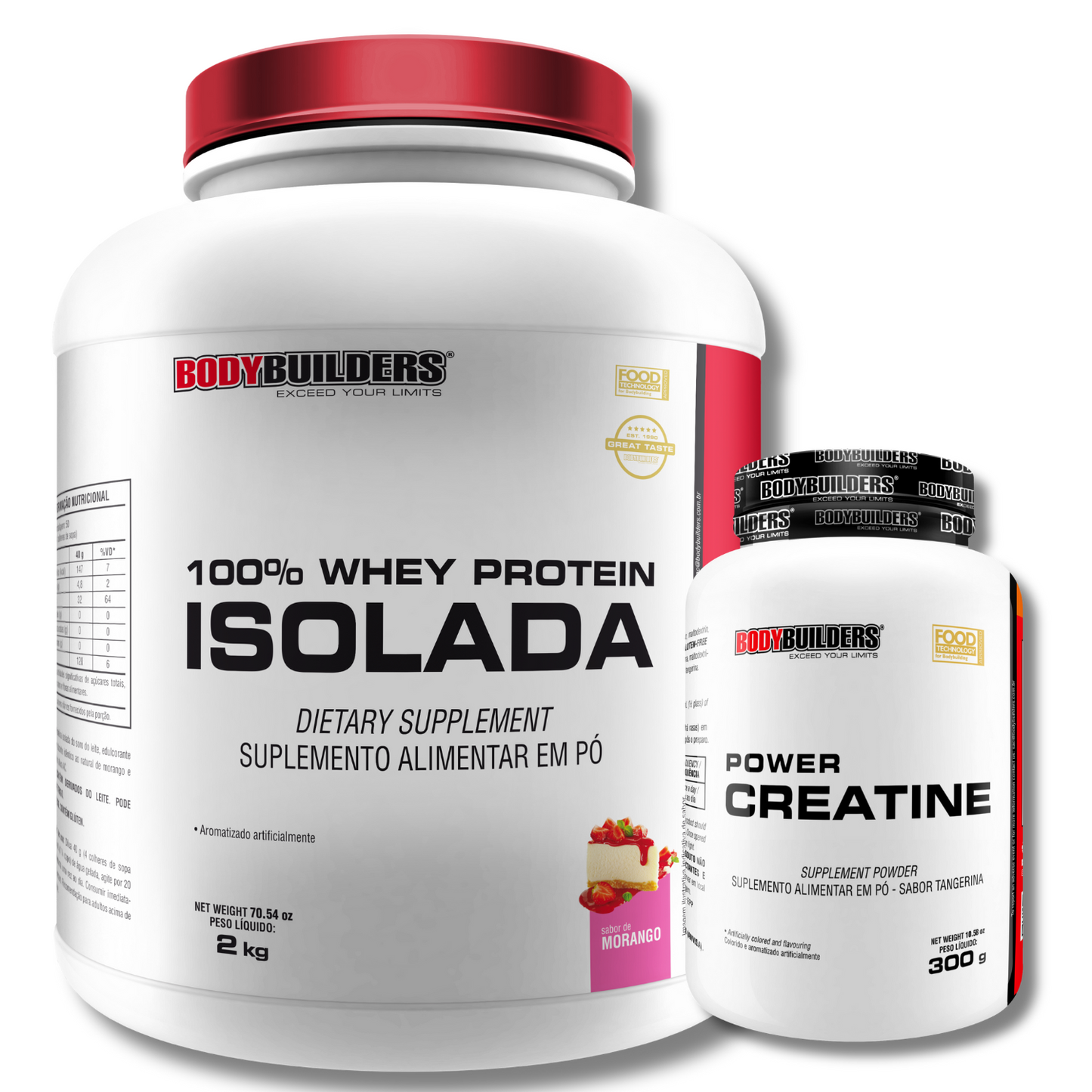 Kit Whey Protein 100% Isolada 2kg + Power Creatina 300g - Bodybuilders