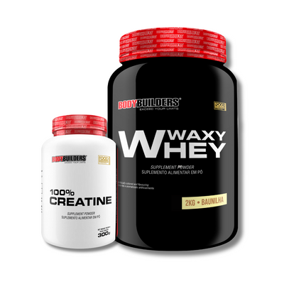 Kit Waxy Whey 2kg + Creatina 100% Pura 300g - Bodybuilders