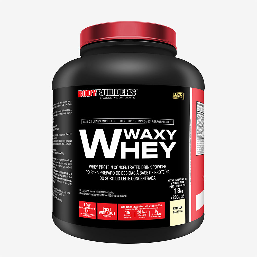 Whey Protein Waxy Whey (35%) Pote 2kg- Suplemento em pó para Ganho de Massa Muscular Força e Resistência