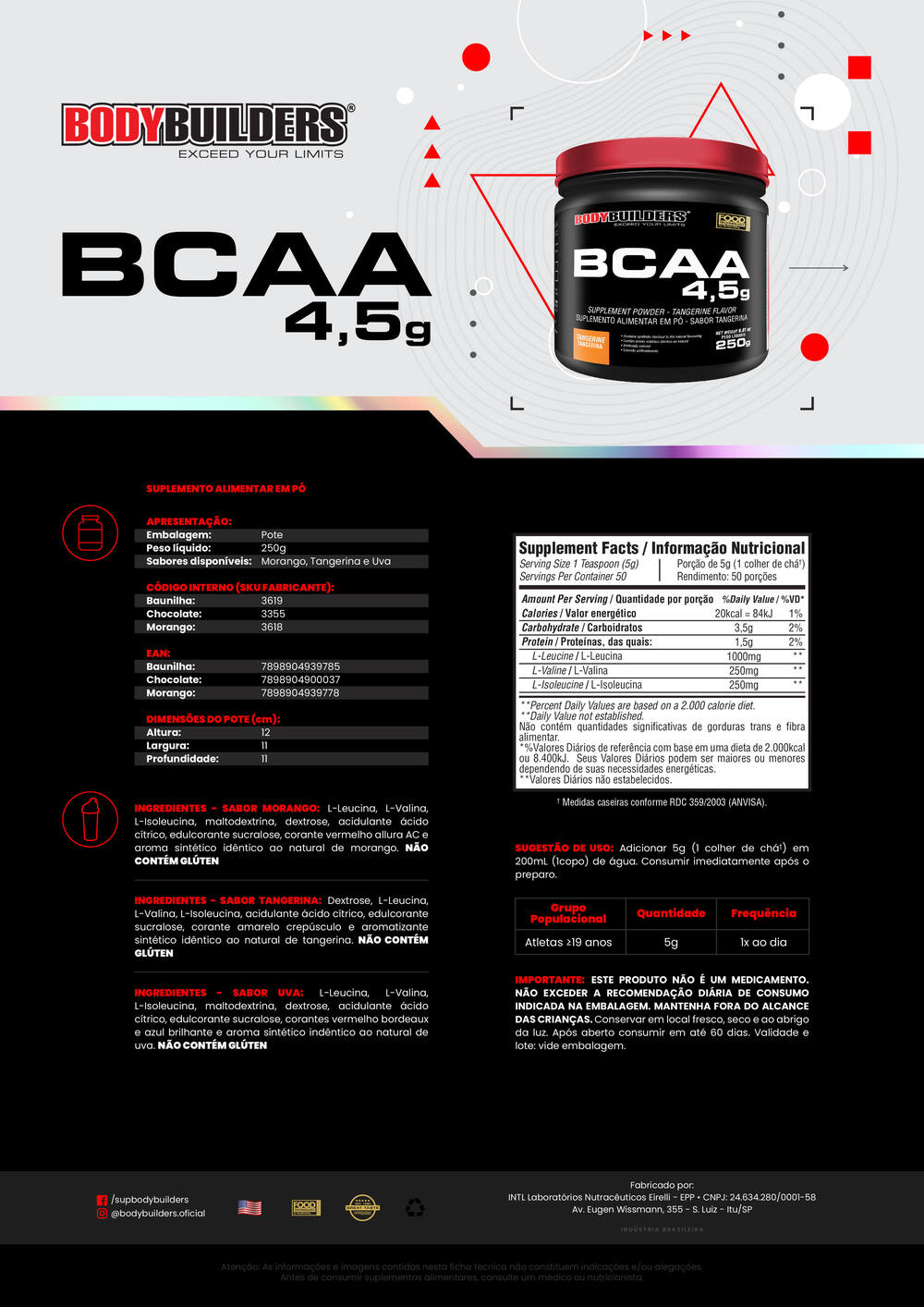Isolated Whey Kit 2kg + Glutamine 300g + BCAA 250g + Cocktail Shaker - Bodybuilders