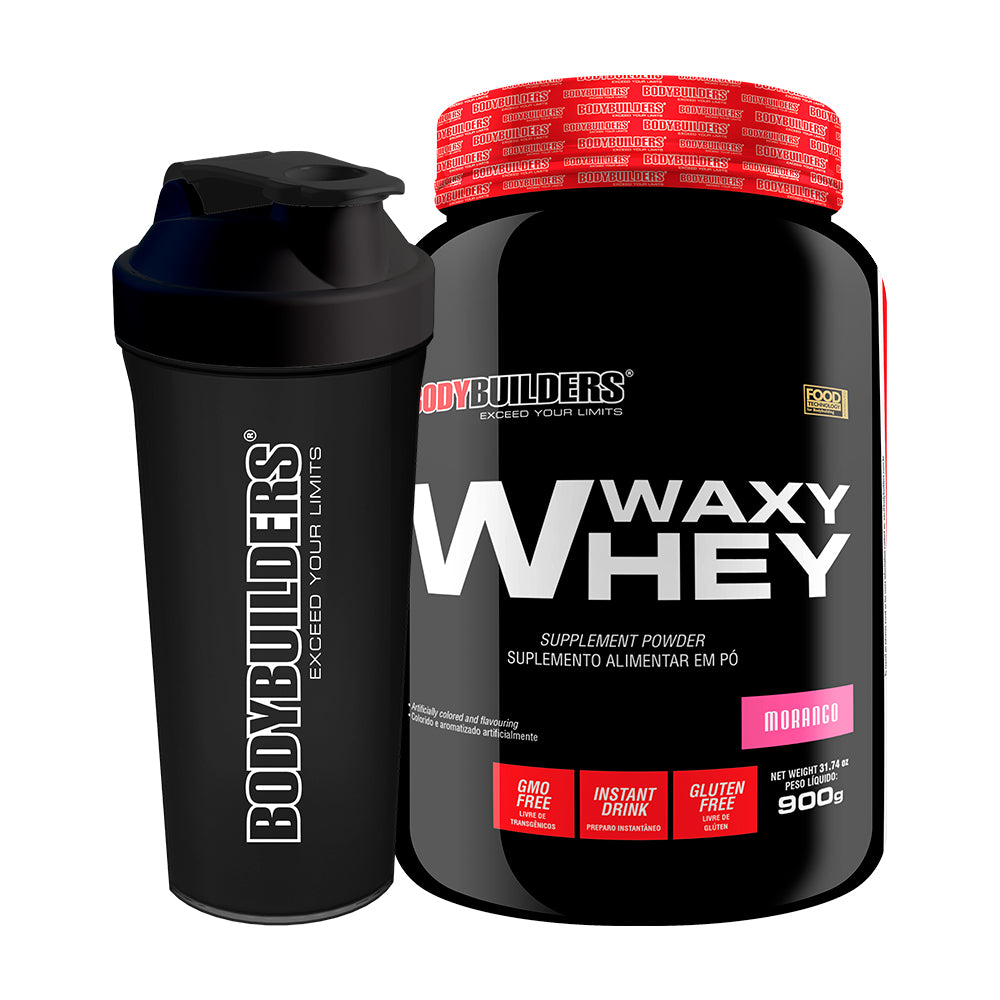 KIT Whey Protein Waxy Whey 900g + Coqueteleira - Bodybuilders Suplemento em pó para Definição e Performance