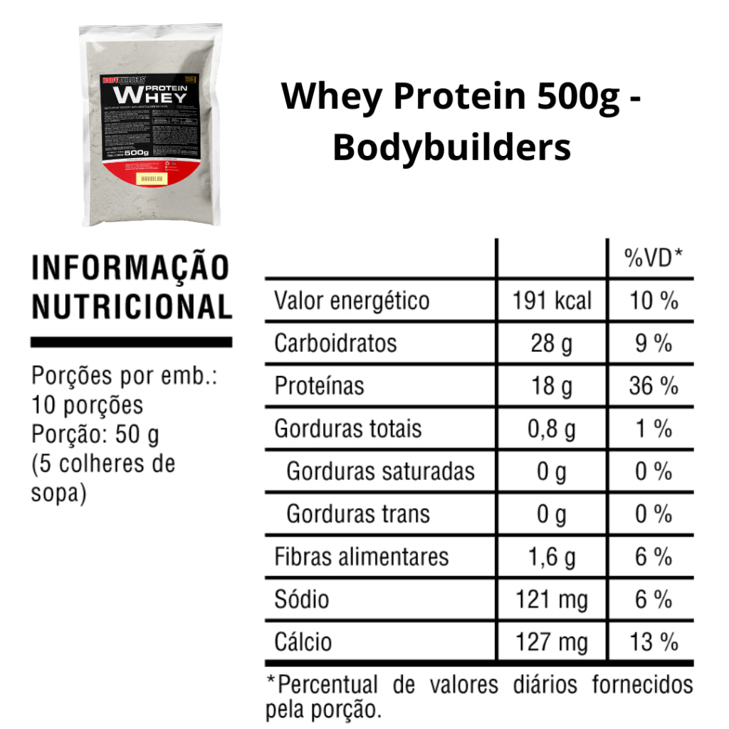 KIT Whey Protein 500g + 2x BCAA 100g + Coqueteleira - Bodybuilders