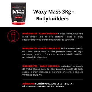 Hipercalórico Waxy Mass 3kg (Refil) – Bodybuilders