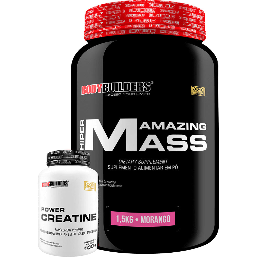 Kit Hiper Amazing Mass 1,5 kg + Power Creatina 100g - Bodybuilders