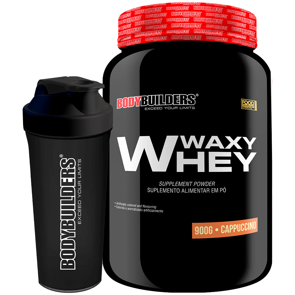 KIT Whey Protein Waxy Whey 900g + Coqueteleira - Bodybuilders Suplemento em pó para Definição e Performance