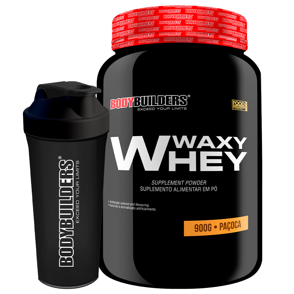 KIT Whey Protein Waxy Whey 900g + Coqueteleira - Bodybuilders Suplemento em pó para Definição e Performance