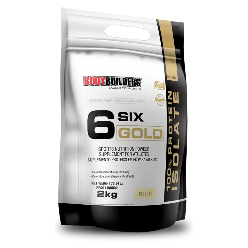 Whey Protein Isolado Six Gold 2 Kg Exclusivo- Suplemento em pó para Aumento de Massa Muscular