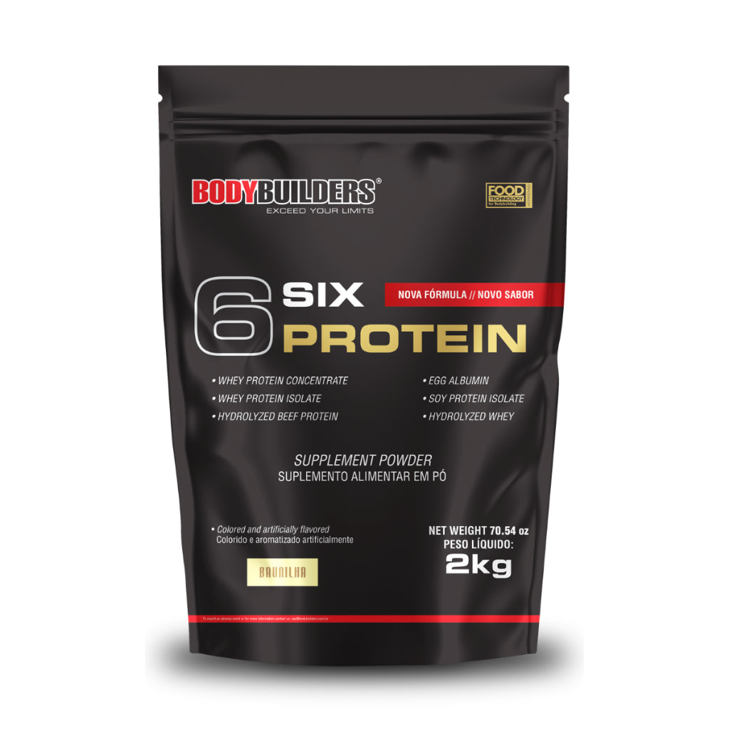 Whey Protein Concentrado 6 Six Protein 2kg - Ganho de Massa Muscular Magra e Força Muscular – Bodybuilders