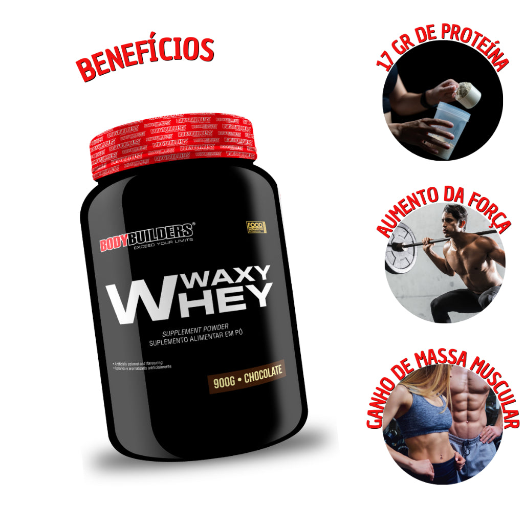 Kit Whey Protein Waxy Whey 900g + Power Creatina 100g + Coqueteleira - Bodybuilders