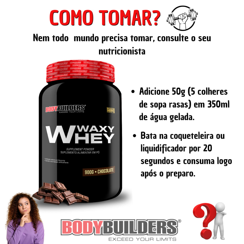 Whey Protein Waxy Whey (35%) Pote 2kg- Suplemento em pó para Ganho de Massa Muscular Força e Resistência