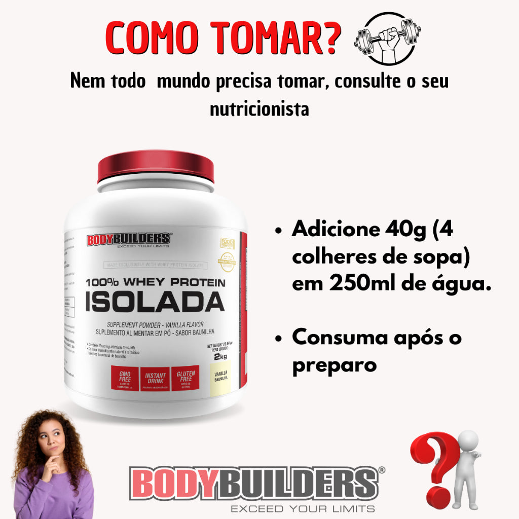 Whey Protein 100% Isolada 2kg  - Bodybuilders