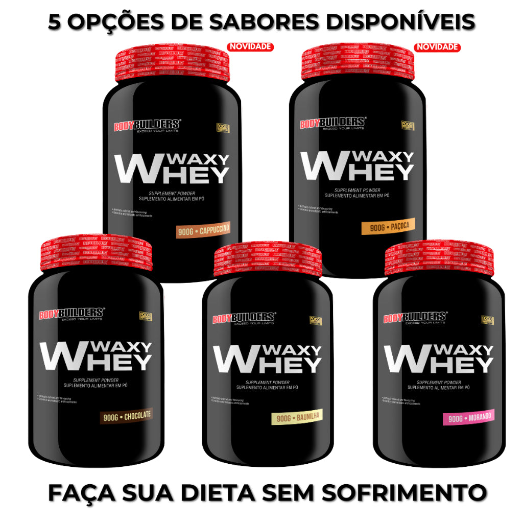 Kit Whey Protein Waxy Whey 900g + Power Creatina 100g + Coqueteleira - Bodybuilders