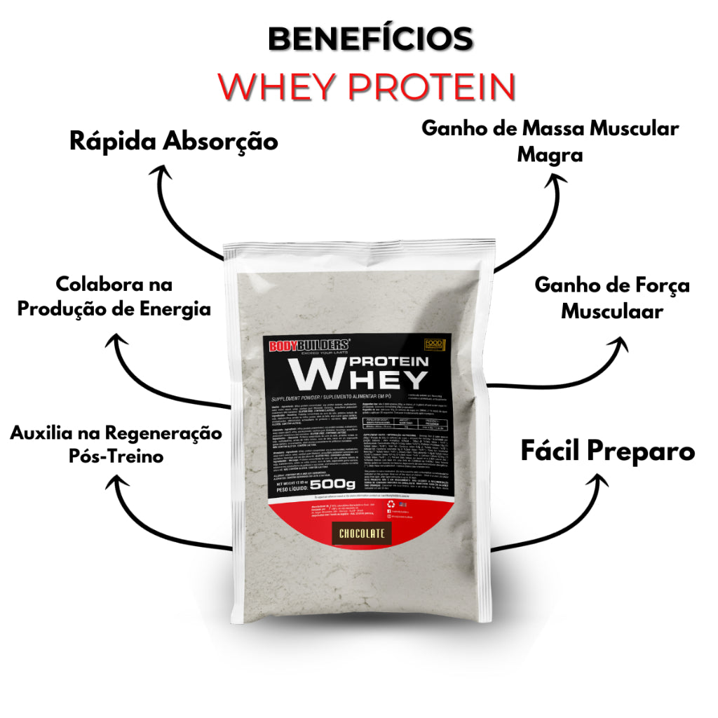 Kit Whey Proten 500g + BCAA 100g+ Power Creatina 100g - Bodybuilders