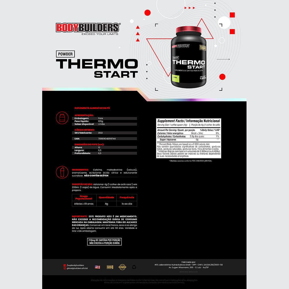 KIT Waxy Whey 900g + 2x Thermo Start 120g Limão - Bodybuilders