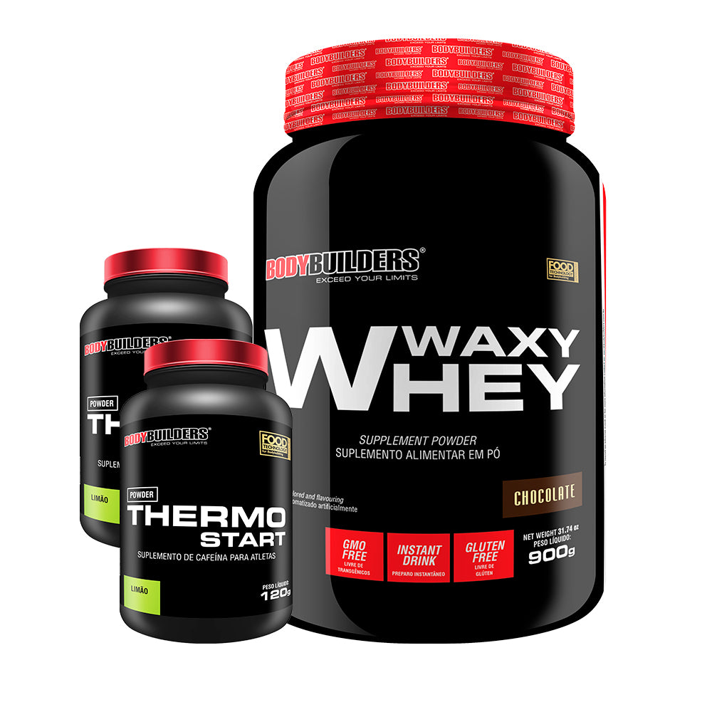 KIT Waxy Whey 900g + 2x Thermo Start 120g Limão - Bodybuilders