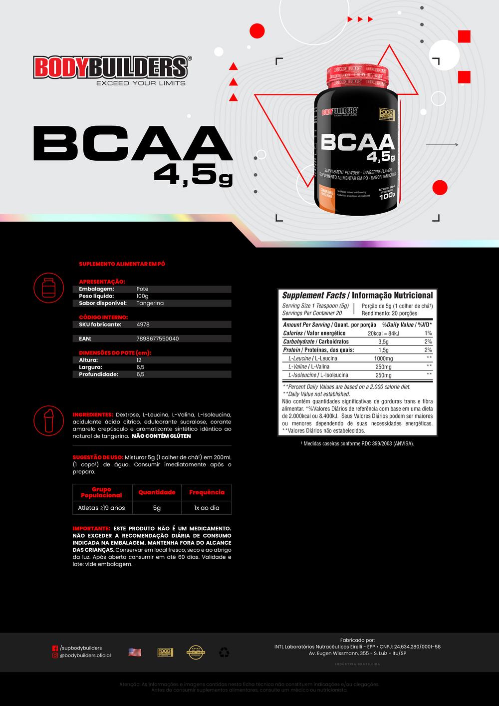 Kit Whey Protein 500g + BCAA 100g + Thermo Start 120g + Coqueteleira -Bodybuilders