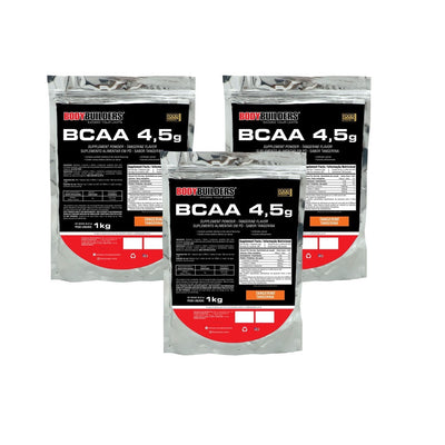 Kit 3x BCAA 4,5g Tangerina 1kg - Bodybuilders