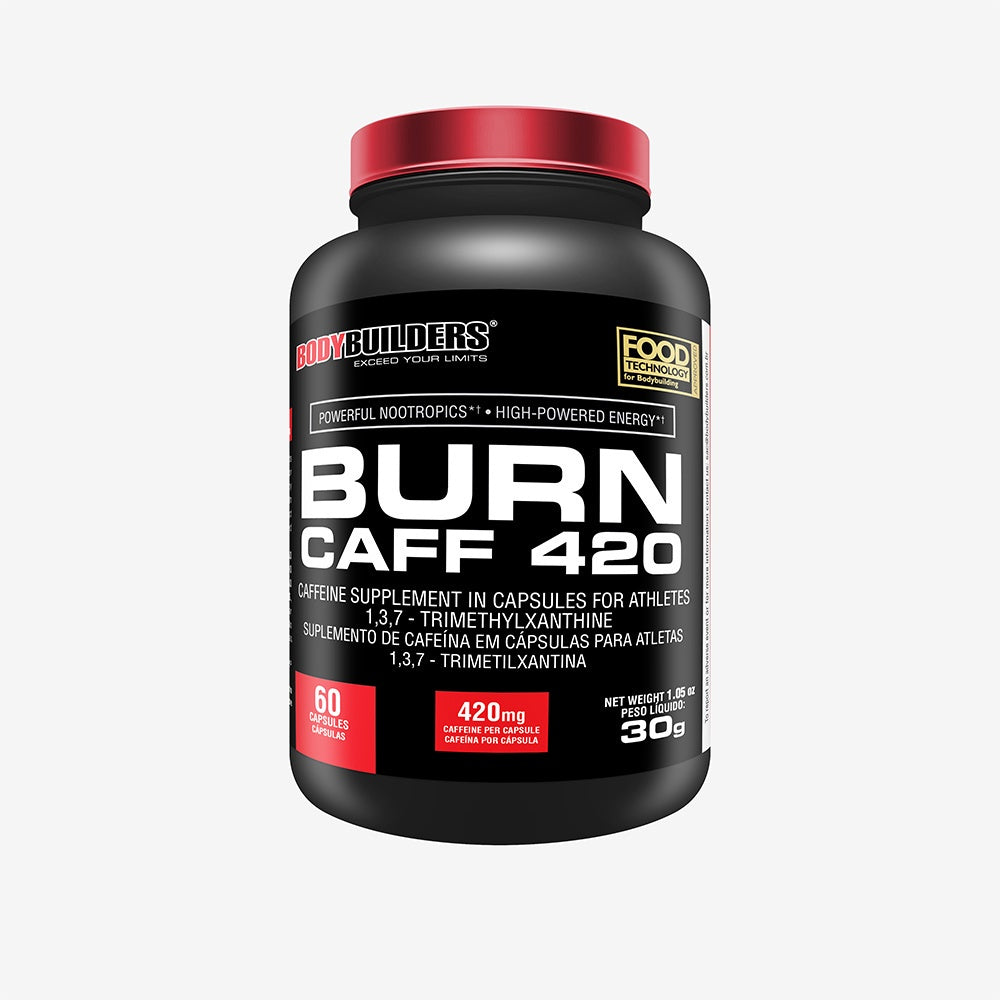 Cafeína - BURN CAFF 420 - 60 Cápsulas - Bodybuilders