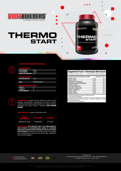 KIT 5x Thermo Start 100 Cáps - Bodybuilders