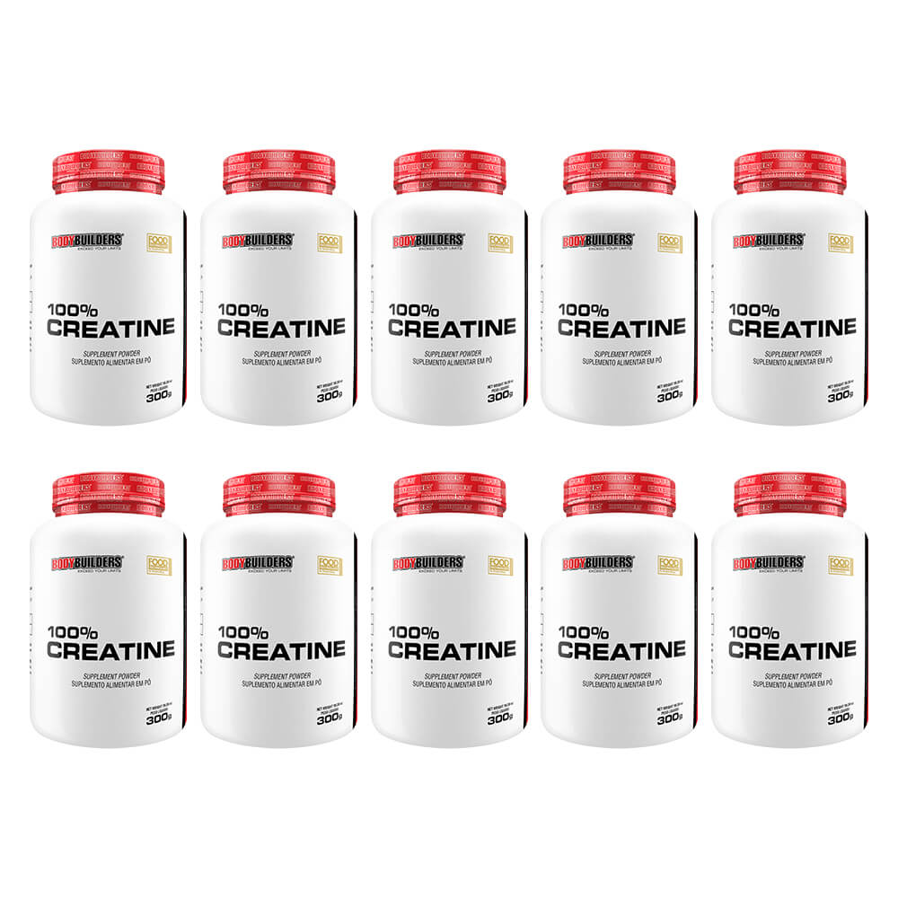 Kit 10x Creatine 100% 300g - Bodybuilders
