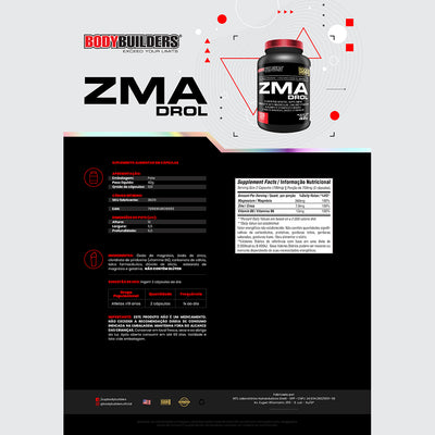 KIT ZMA 120Caps  + POWER Glutamina 100g - Bodybuilders