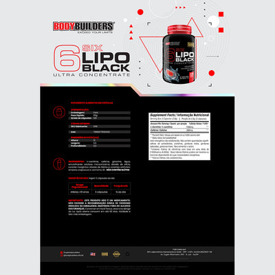 6 SIX LIPO BLACK ULTRA CONCENTRATE 60CAPS - Bodybuilders