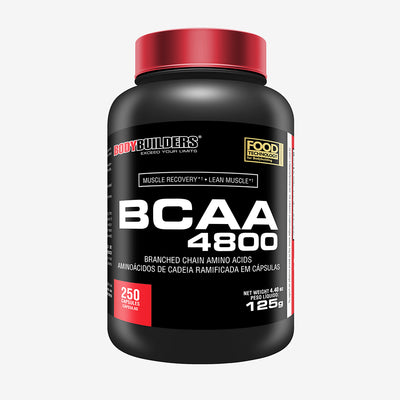 BCAA 4800 250 Cáps – Bodybuilders - Suplemento para crescimento e manutenção muscular pré-treino e pós-treino