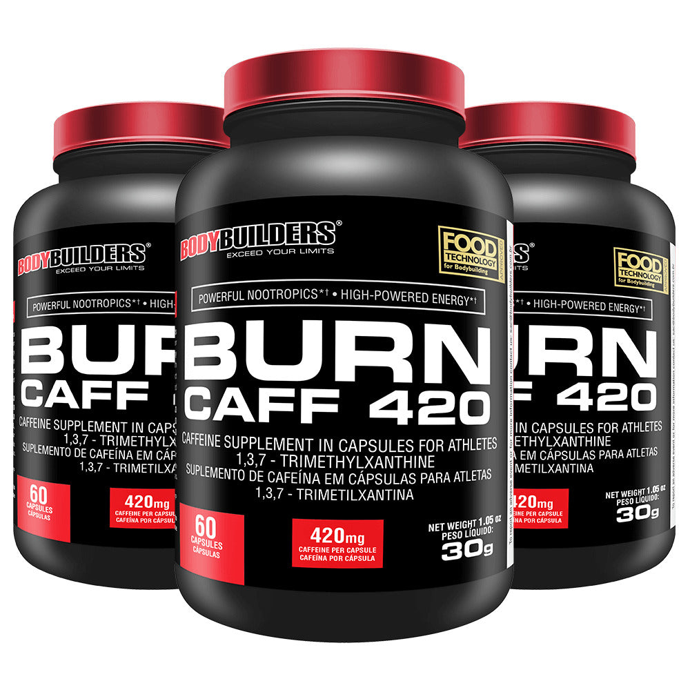 Kit 3x Burn Caff 60 Cápsulas - Bodybuilders