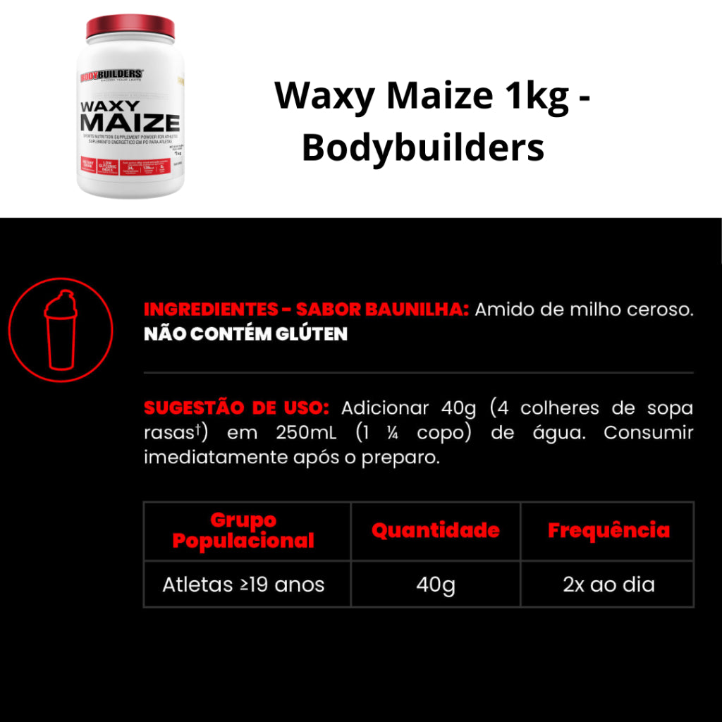 WAXY MAIZE - 1kg - Sabor Natural - Bodybuilders